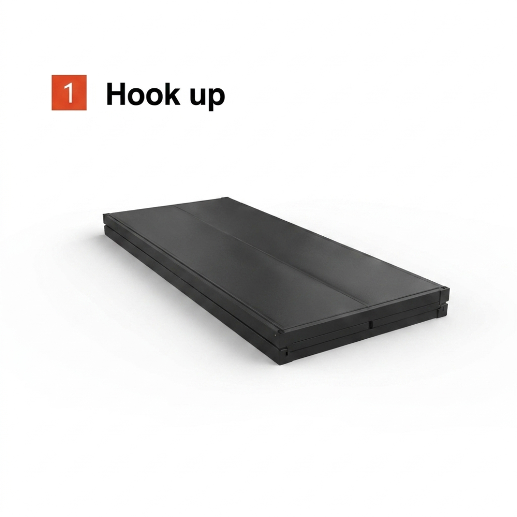 Storage unit assembly step: Hook up
