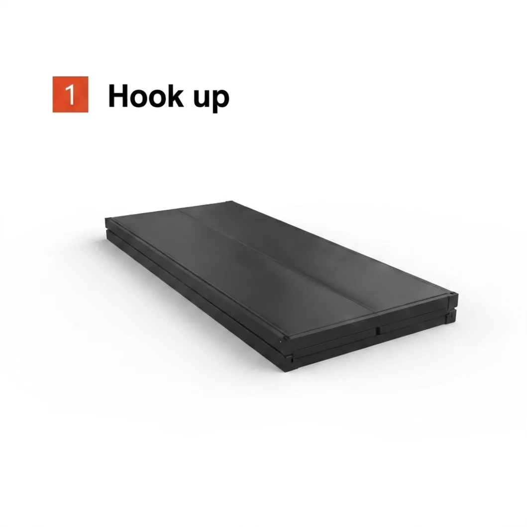 Storage unit assembly step: Hook up